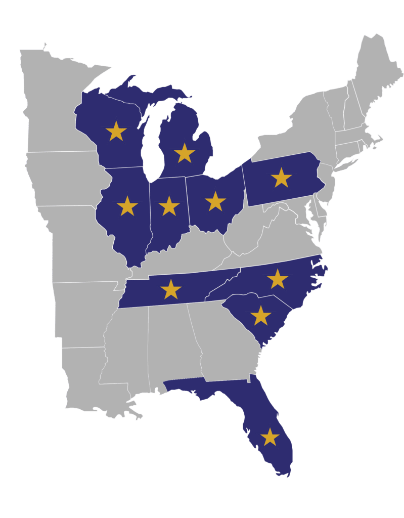 Map of states Titan Security Group services